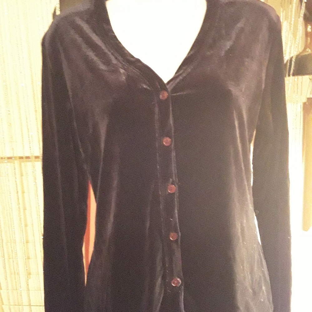 Crushed Dark Blue Velvet Shirt